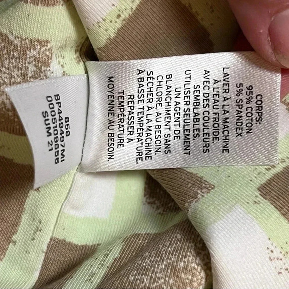 BP Women’s Crop Tube tools Brown Green Lg Checkered strapless stretchy pullover - Picture 6 of 6